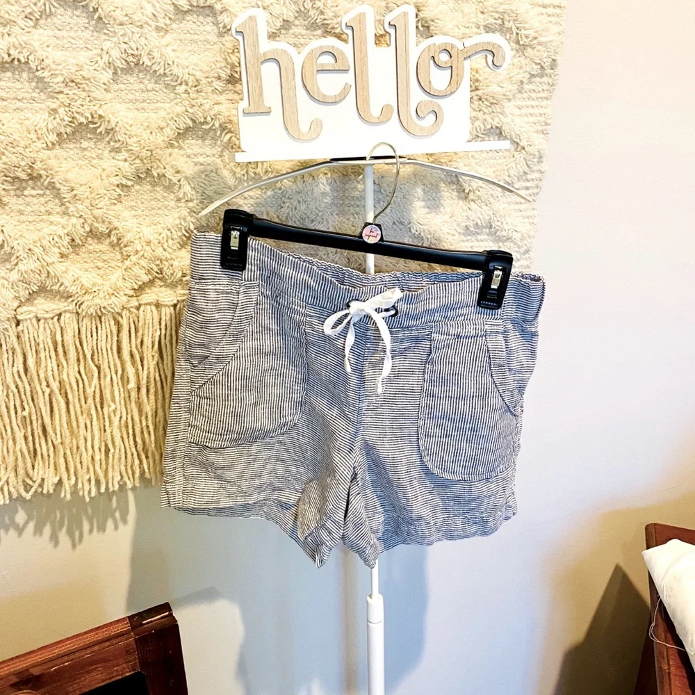 🌷Athleta Striped drawstring linen shorts size 2! - Picture 5 of 5